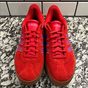 Adidas Women’s Red and Purple Sneakers
